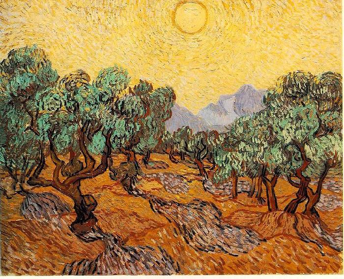 Vincent Van Gogh Olive Trees with Yellow Sky and Sun china oil painting image
